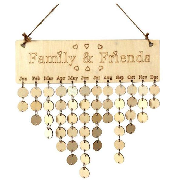 

christmas decorations family&friends hanging calendar wooden board birthday reminder plaque home decor