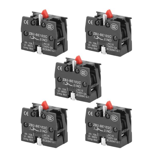 

switch 5pcs 10a 600v zb2-be101c/be102c normal open close no nc push button joystick