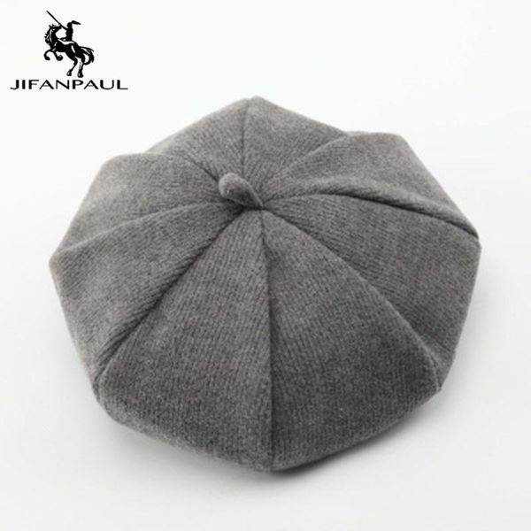 

autumn and winter children's solid color knitted beret outdoor casual fashion hat cotton girl baby cute caps & hats, Yellow