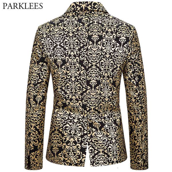 

bronzing jacquard mens jacket floral baroque blazer wedding nightclub dance party stage gold suit coat men blazers masculino, White;black
