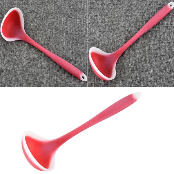 

spoons ktchen silicone soup ladle high temperature resistance non-stick spoon (red)