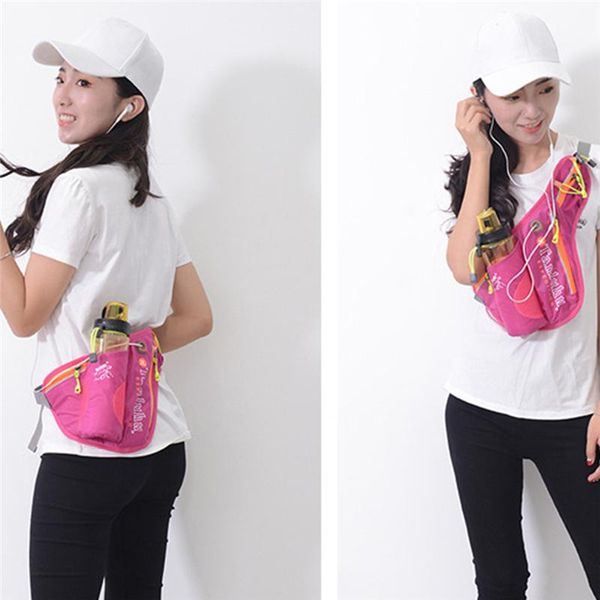 

running waist bags with bottle holder reflective outdoor sports fanny pack camping hiking fishing