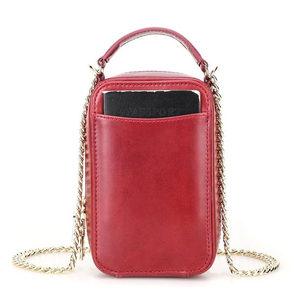 

layer cowhide ladies one-shoulder messenger bag casual mini mobile phone packet
