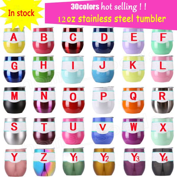 

12oz stainless steel tumbler mugs wine glasses egg cup water bottle 2 layer vacuum insulated beer wedding party champagne coffee mug with li