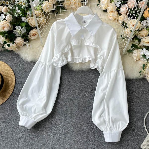 

women's blouses & shirts women long sleeve short capes woman white