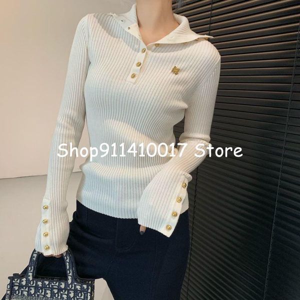 

women's t-shirt autumn niche design een * wool bottomed sweater, White