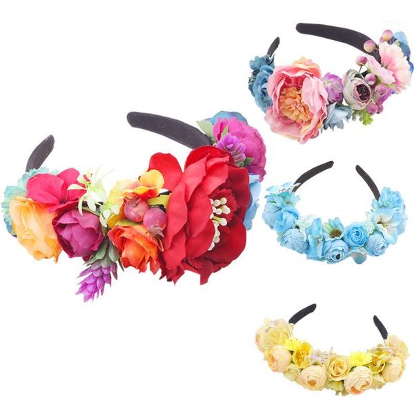 

festival party princess wedding holiday flower crown hair accessories girl headbands1