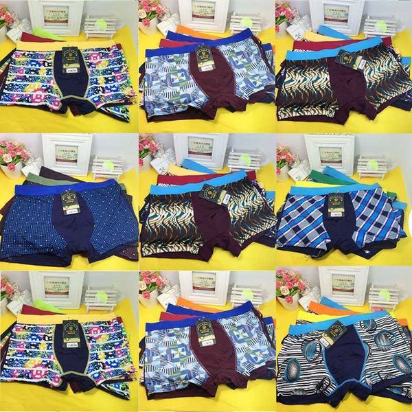 

underpants 1pcs man male boxer panties mulit print color comfy solft shorts plus size 2xl-3xl 4xl 5xl trunk jonk-008 529, Black;white