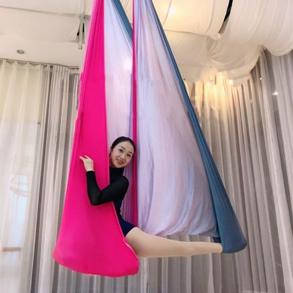 

camp furniture elastic 5 meters 2021 aerial yoga hammock flying swing latest multifunction anti-gravity belts for training belt