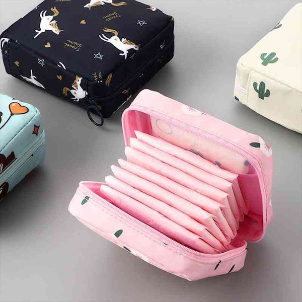 

1 pc waterproof tampon storage bag cute sanitary cute pad pouches portable makeup lipstick key earphone data cables organizer