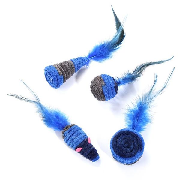 

cat toys 1pc false mouse pet mini funny playing for cats with feather plush