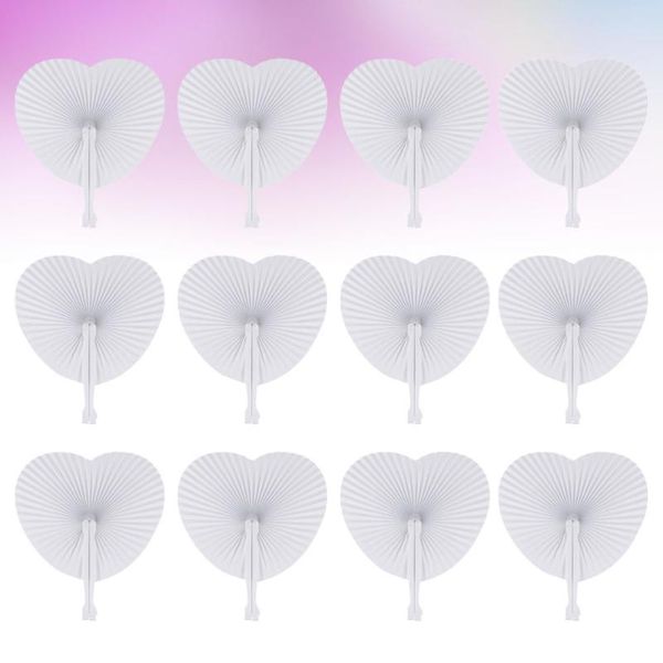 

other home decor 36pcs white folding fan blank heart shape festival hand party gift diy painting prop
