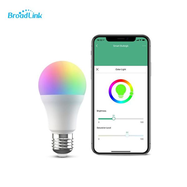 

smart home control broadlink lb27 bulb wifi efficiency controlled led colorful dimmable light with amazon alexa google