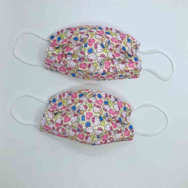 

3 layer 95%filtration efficiency disposable face masks children cartoon colorful cat with elastic ear loop dustproof prevention