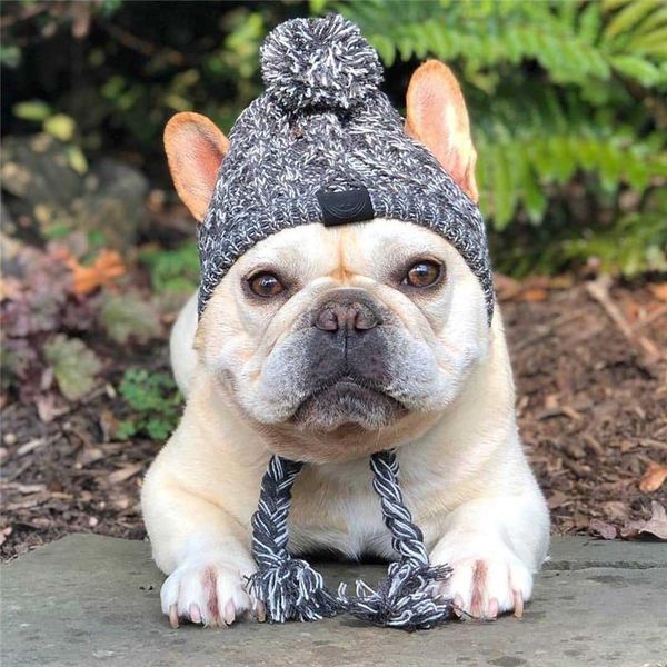 

dog apparel fashion winter warm puffy ball knitted hat pet scarf set dogs hats pets products cap for puppy accessorie