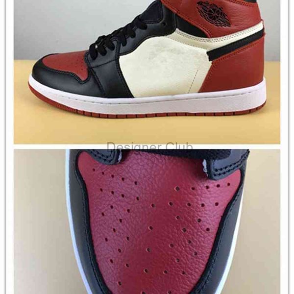 

new true 1 high og bred toe black red men basketball shoes sports sneakers wholesale box size 8-13