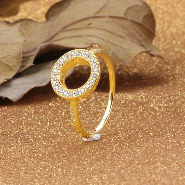 

cluster rings original 925 sterling silver pan ring shine gold hearts of for women wedding party gift fine jewelry, Golden;silver