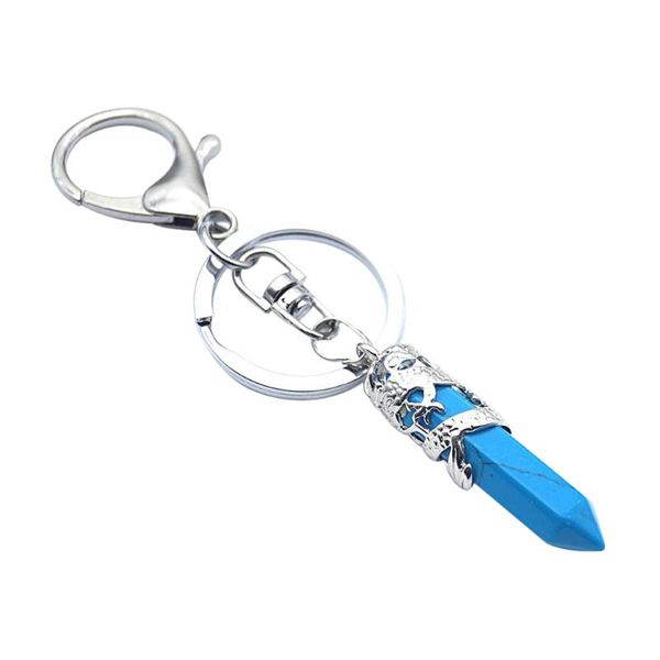

keychains personalised hexagonal pendant bag purse car key chain, Silver