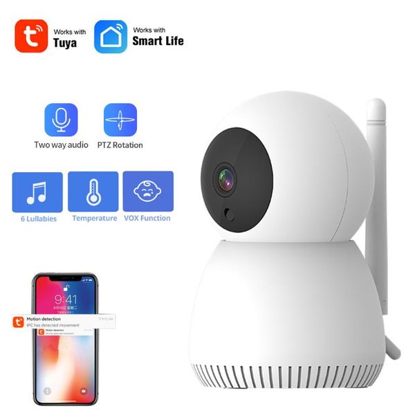 

cameras tuya smartlife hd 1080p ip camera wifi baby monitor wireless indoor home night vision temperature monitoring crying alarm