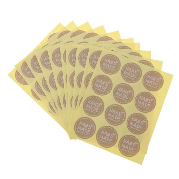 

120pcs round handmade cake gift packaging sealing label kraft sticker m89a wrap
