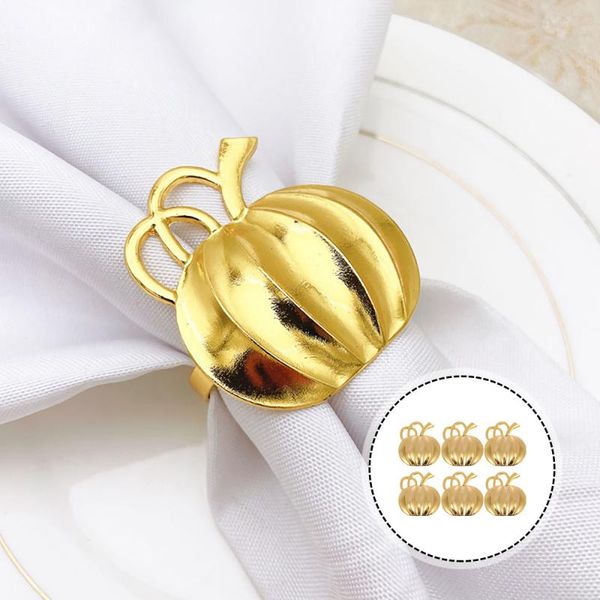 

napkin rings 6pcs pumpkin shaped buckles table decors (golden)