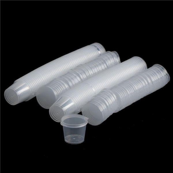 

storage bottles & jars clear disposable plastic tea cup coffee cups with lids 25ml for iced bubble boba smoothiewholesale 100 pcs/ set