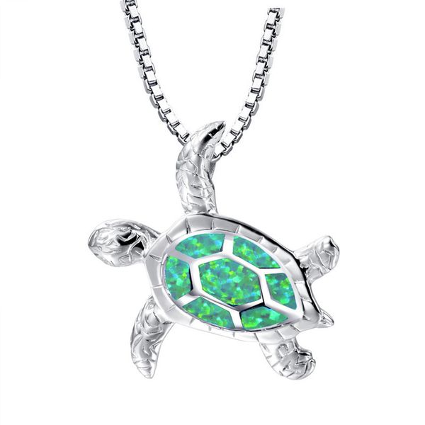 

opal necklace turtle pendant jewelry for woman pendant necklaces 1813 q2, Silver