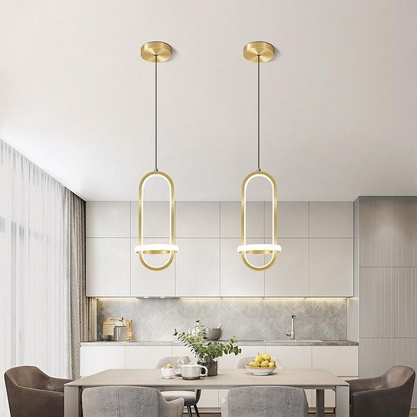 

pendant lamps modern led lamp for kitchen dining room bedside minimalist luster gold long line hanging light home decoration 220v