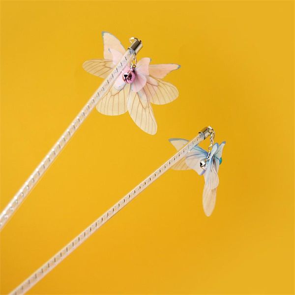 

cat toys cute feather rod teaser wand plastic with small bell bite-resistant felt interactive stick pet supplies