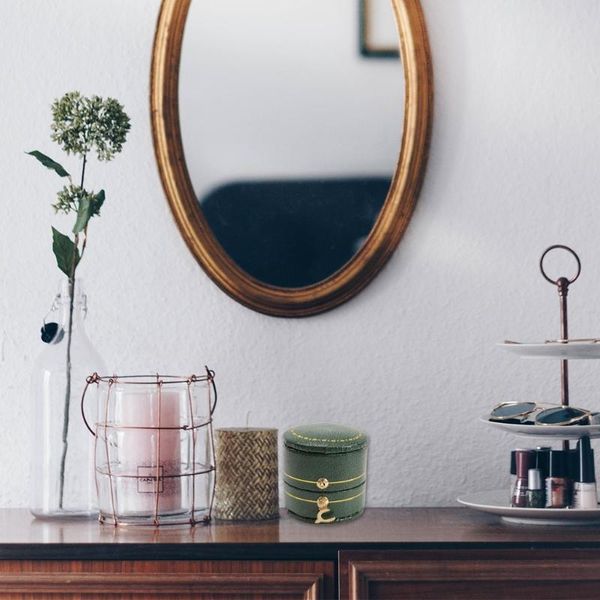 

jewelry pouches, bags leather ring box engagement proposal wedding gift multifunctional earring necklace 4 color, Pink;blue