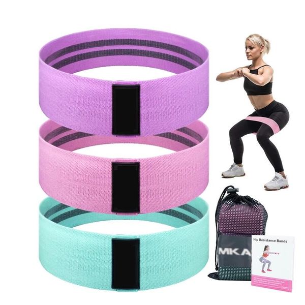 

hip fitness resistance bands exercise workout set fabric loop yoga booty 3-piece for leg thigh busquat glute equipment