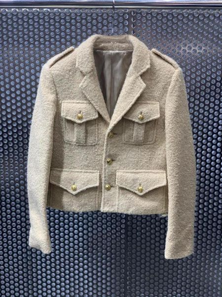 

women's jackets 2021fw autumn women vintage tweed jacket coat for female casual outerwear 2 color ddxgz2, Black;brown