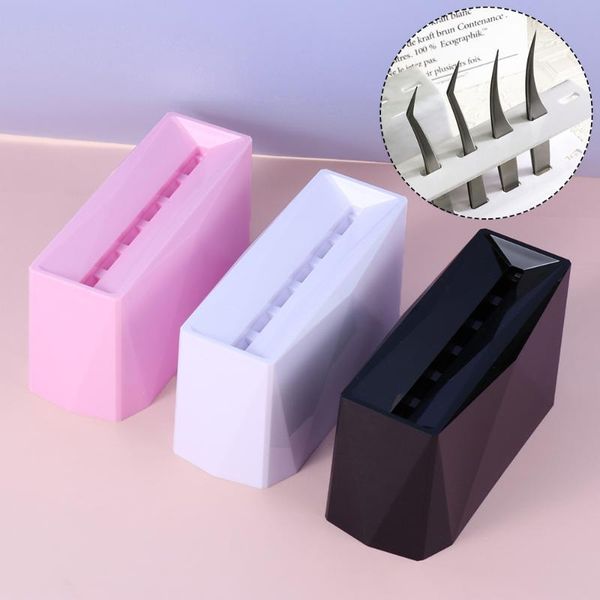 

eyebrow tools & stencils 1pc eyelash tweezers storage rack 6holes crylic extension organizer holder stand nail tattoo beauty shelf