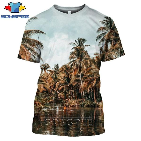 

anime 3d print funny t shirt men hip hop palm tree women fashion t-shirt kids harajuku beach mystery rainforest s men's t-shirts, White;black