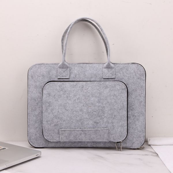 

portable lapnotebook linerfelt solid color shoulder business travel handbags