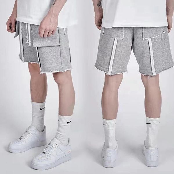 

men's shorts 2021 spring and summer fashion five-point straight running casual pants loose sports men streetwear, White;black