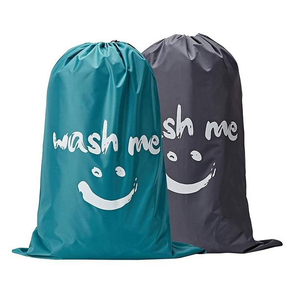 

laundry bags 2pcs wash me bag, tears resistant dirty clothes storage machine washable, heavy duty hamper liner