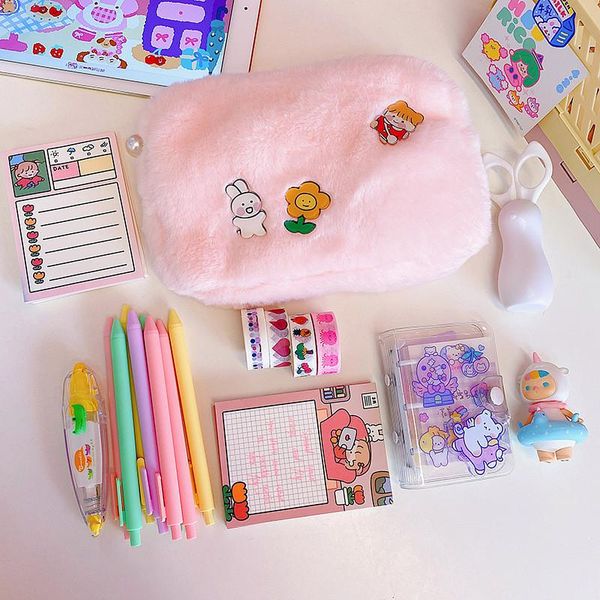

cosmetic bags & cases plush bag korea student school pencil case girls large capacity storage women travel makeup pouch holder gift