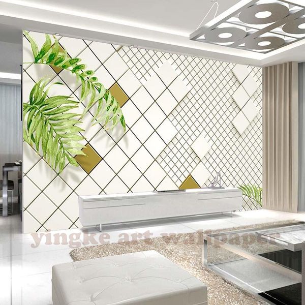

wallpapers custom mural wallpaper 3d stereo modern white mosaic po wall painting living room tv sofa background paper home decor