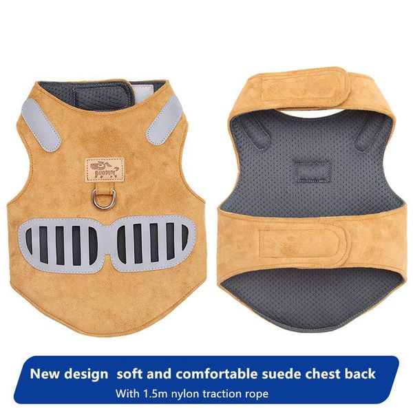 

dog collars & leashes style pet chest strap soft suede mesh cat nylon reflective and breathable design walking leash supplies