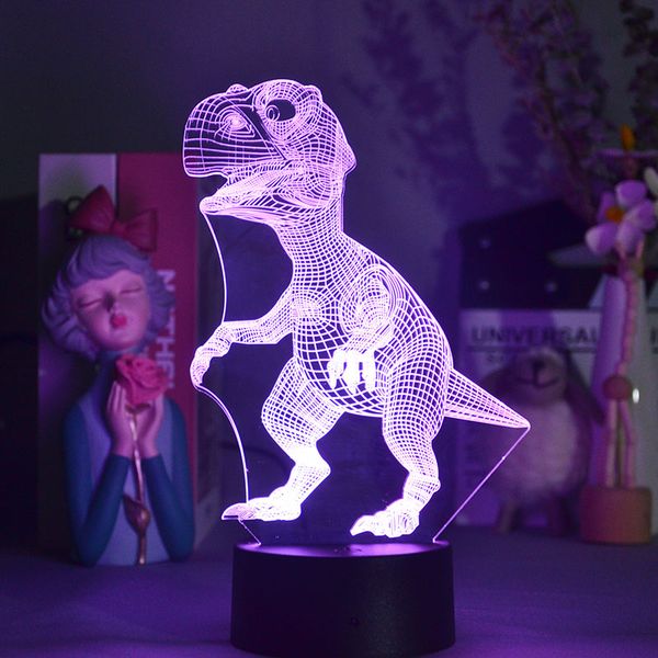 

led 3d desk lamp kids night light dinosour smart phone control nightlight color changing home atmosphere decor child gift