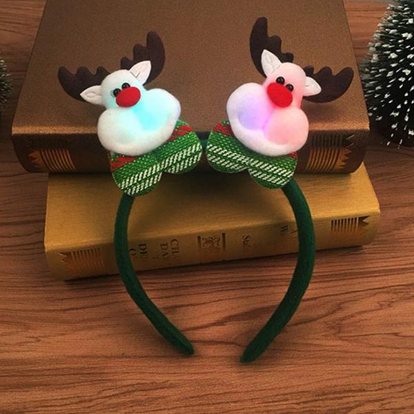 

party decoration glowing christmas headbands double head led headband ornaments kid toy gifts glow in the dark