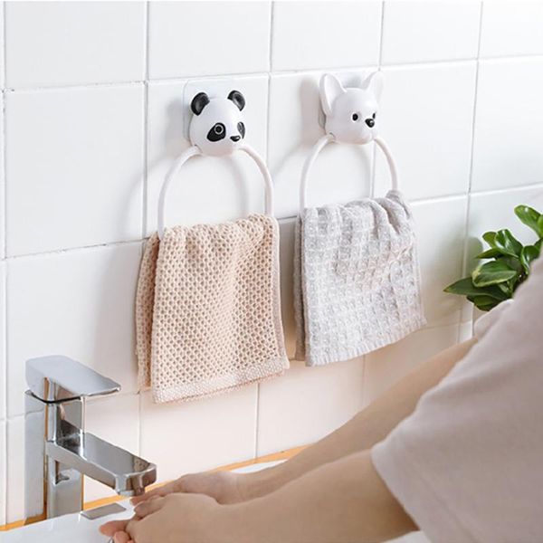 

towel racks abs cartoon animals rack wall-mounted bathroom toilet child hanging holder hanger home kitchen ring