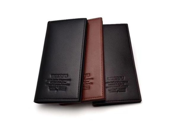 

wallets pu men's casual long multi-card wallet, Red;black