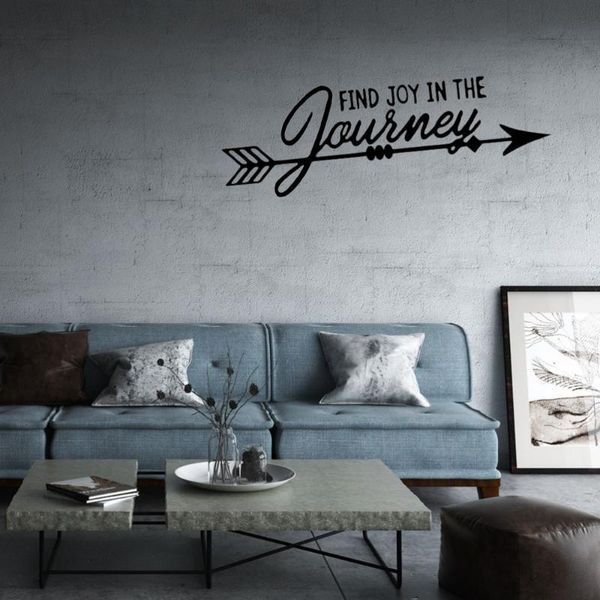 

wallpapers find joy in the journey arrow quote decal sticker wall art room decor
