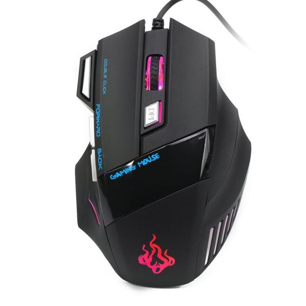 

wired usb gaming mouse 7 keys professional pc lapcomputer game gamer mice colorful led 5000dpi optical