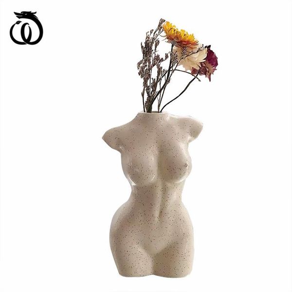 

female sculpture flower vase body art design figure pots creative female hobby home decor