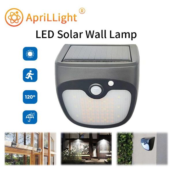 

solar lamps 12 led powered wall light outdoor waterproof pir motion sensor lighting park courtyard fence street garden decoration lamp