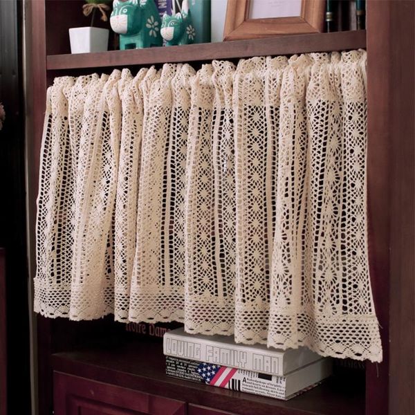 

curtain & drapes american style rustic cotton thread crochet short kitchen decorative cabinet half