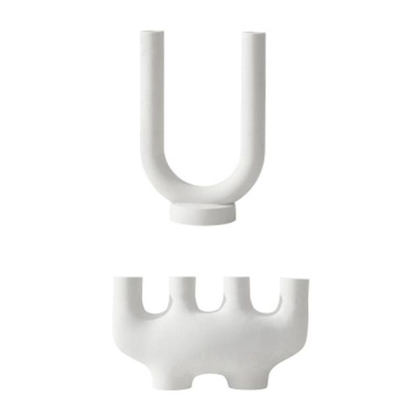 

candle holders 2 pcs holder ceramic candlestick minimalist tealight stand desktype, d & b